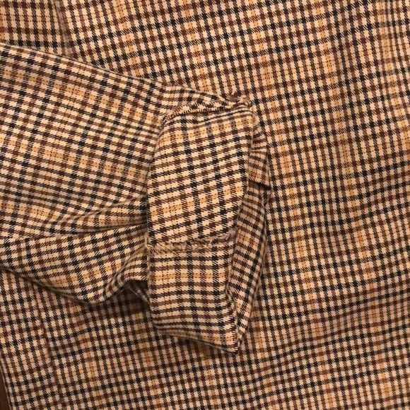 PRINCESS POLLY Women’s Brown Check Tailored Blouse Sz Small - Picture 6 of 9